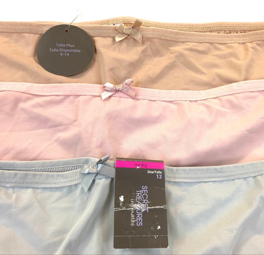 Panties Secret Treasures Size 12 Lace Back Cheeky 3/Pack NWT